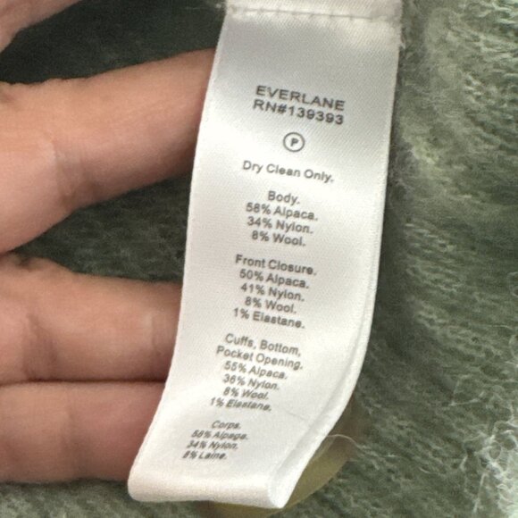 Everlane Women's S Long Cardigan Sweater Green Alpaca Blend EUC - Picture 9 of 12